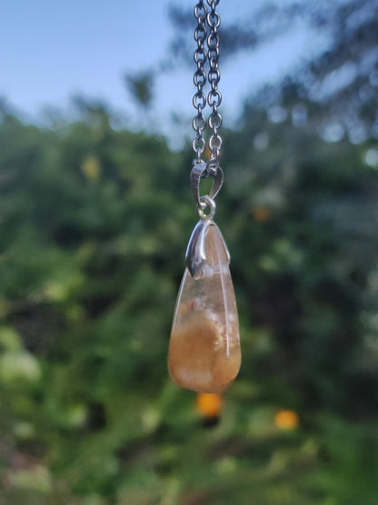 Rutilquarz Tropfen golden ~ Edelstein Kette inkl. 925 Sterling Silber Öse ~HIPPIE ~GOA ~Boho ~Ethno ~Nature ~Heilstein - Art of Nature Berlin