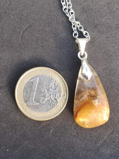 Rutilquarz Tropfen golden ~ Edelstein Kette inkl. 925 Sterling Silber Öse ~HIPPIE ~GOA ~Boho ~Ethno ~Nature ~Heilstein - Art of Nature Berlin
