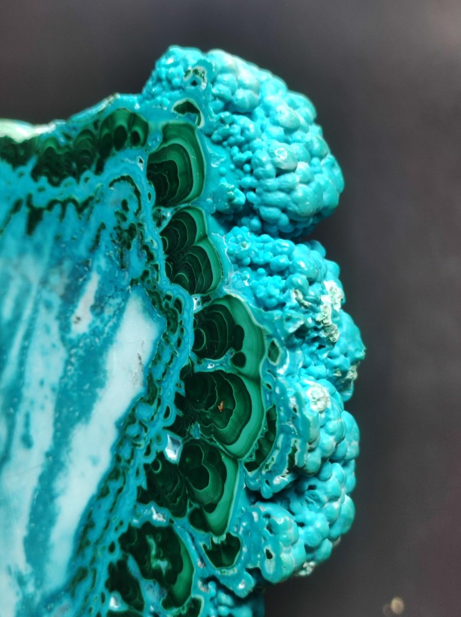 Sammlerstück XXL Chrysocoll Malachit botryoidal Scheibe Deko AAA Edelstein Natur Heilstein Unikat blau grün Mineral Museumqualität Traum - Art of Nature Berlin