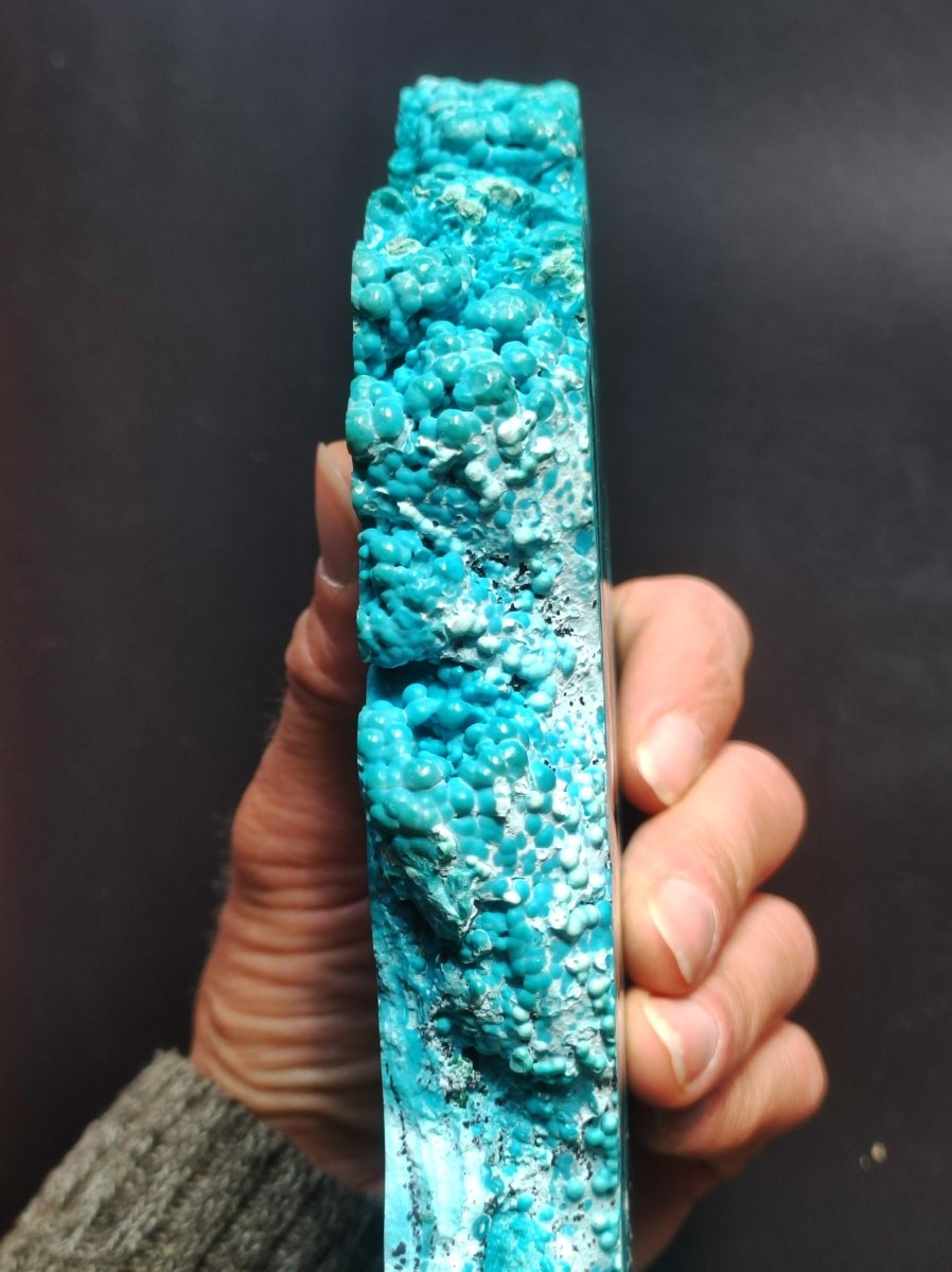 Sammlerstück XXL Chrysocoll Malachit botryoidal Scheibe Deko AAA Edelstein Natur Heilstein Unikat blau grün Mineral Museumqualität Traum - Art of Nature Berlin