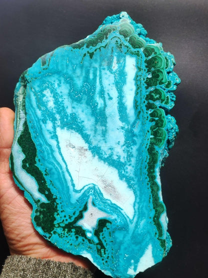 Sammlerstück XXL Chrysocoll Malachit botryoidal Scheibe Deko AAA Edelstein Natur Heilstein Unikat blau grün Mineral Museumqualität Traum - Art of Nature Berlin