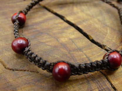 Sandelholz rot ~ Makramee Armband ~GOA ~ Hippie ~Boho ~Ethno ~Indie ~Nature - Art of Nature Berlin