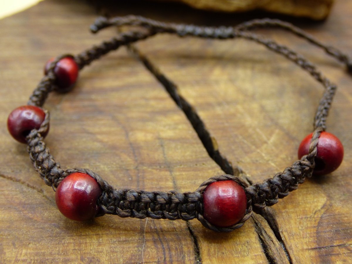 Sandelholz rot ~ Makramee Armband ~GOA ~ Hippie ~Boho ~Ethno ~Indie ~Nature - Art of Nature Berlin