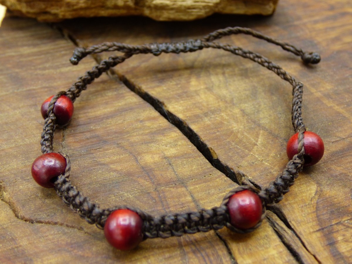 Sandelholz rot ~ Makramee Armband ~GOA ~ Hippie ~Boho ~Ethno ~Indie ~Nature - Art of Nature Berlin