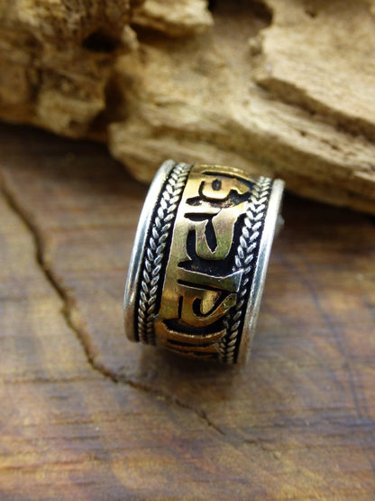 Sanskrit OM Messing & Kupfer Tibet Ring oder Dreadlockperle ~Antik Bronze~ Breads Dreads ~HIPPIE ~GOA ~Boho ~Ethno ~Nature ~Vintage ~Rasta - Art of Nature Berlin
