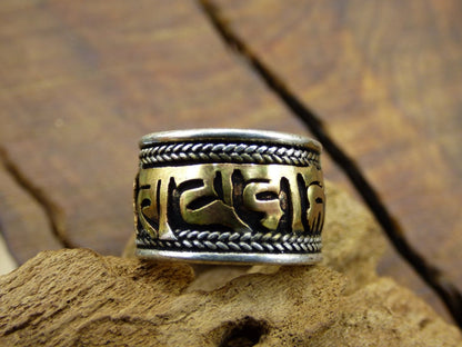 Sanskrit OM Messing & Kupfer Tibet Ring oder Dreadlockperle ~Antik Bronze~ Breads Dreads ~HIPPIE ~GOA ~Boho ~Ethno ~Nature ~Vintage ~Rasta - Art of Nature Berlin