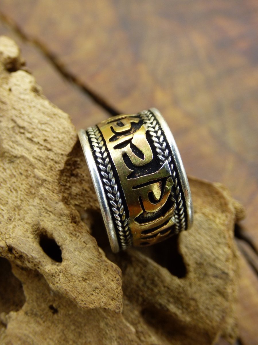 Sanskrit OM Messing & Kupfer Tibet Ring oder Dreadlockperle ~Antik Bronze~ Breads Dreads ~HIPPIE ~GOA ~Boho ~Ethno ~Nature ~Vintage ~Rasta - Art of Nature Berlin