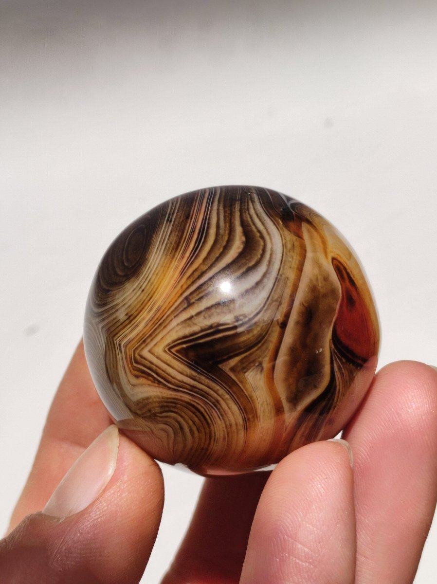 Sardonyx ~ Edelstein Kugel Haus Deko Kristall Heilstein HIPPIE GOA Boho Ethno Psychedelisch schöner Wohnen Geschenk Er Sie Vater Mutter bunt - Art of Nature Berlin