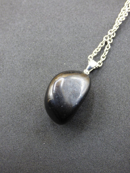 Schungit Shungite + 925 Sterling Silber Öse ~ Edelstein Kette GOA Boho Hippie Ethno Natur Schutzsymbol Kraft Heilstein Echte Steine - Art of Nature Berlin