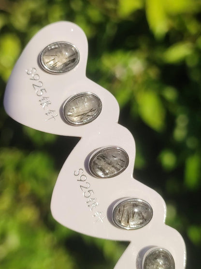 Schwarzer Rutilquarz AAA - 925 Sterling Silber Ohrstecker Ohrringe Edelstein Heilstein Energie Frau Geschenk Schmuck Edel Rarität - Art of Nature Berlin