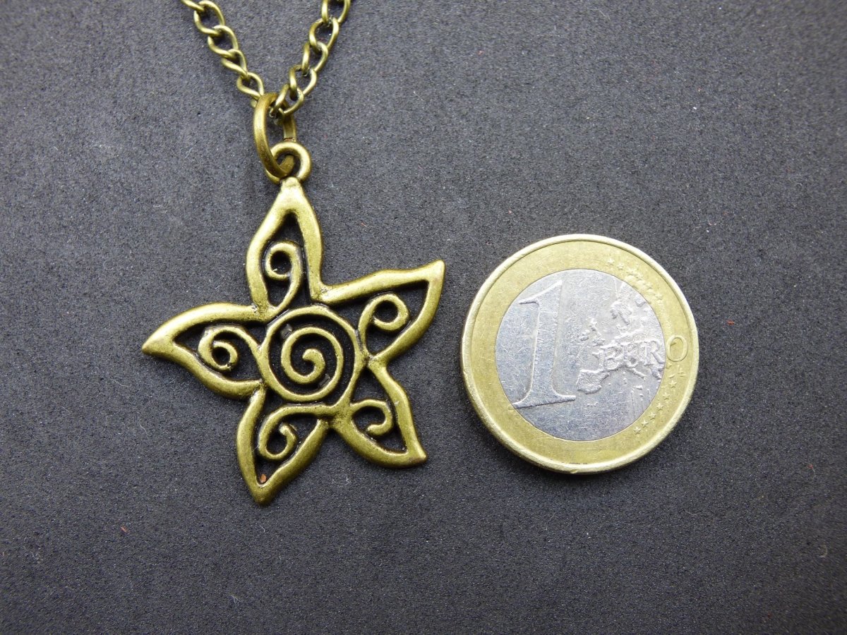 Seestern Mandala - Kette Antik Bronze Geschenk Freundin Er Sie Mann Frau Freundin Tochter Sohn Bruder Schwester Glück HIPPI Vintage Anhänger - Art of Nature Berlin