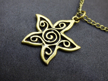 Seestern Mandala - Kette Antik Bronze Geschenk Freundin Er Sie Mann Frau Freundin Tochter Sohn Bruder Schwester Glück HIPPI Vintage Anhänger - Art of Nature Berlin