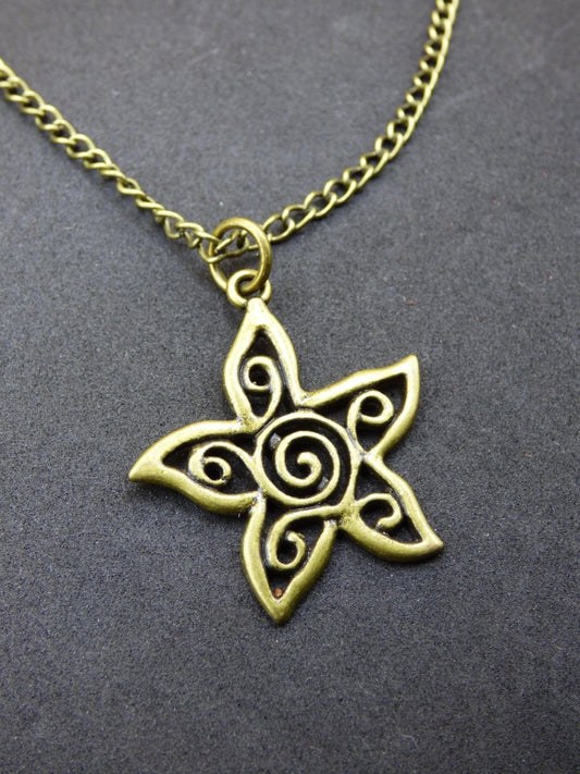 Seestern Mandala - Kette Antik Bronze Geschenk Freundin Er Sie Mann Frau Freundin Tochter Sohn Bruder Schwester Glück HIPPI Vintage Anhänger - Art of Nature Berlin