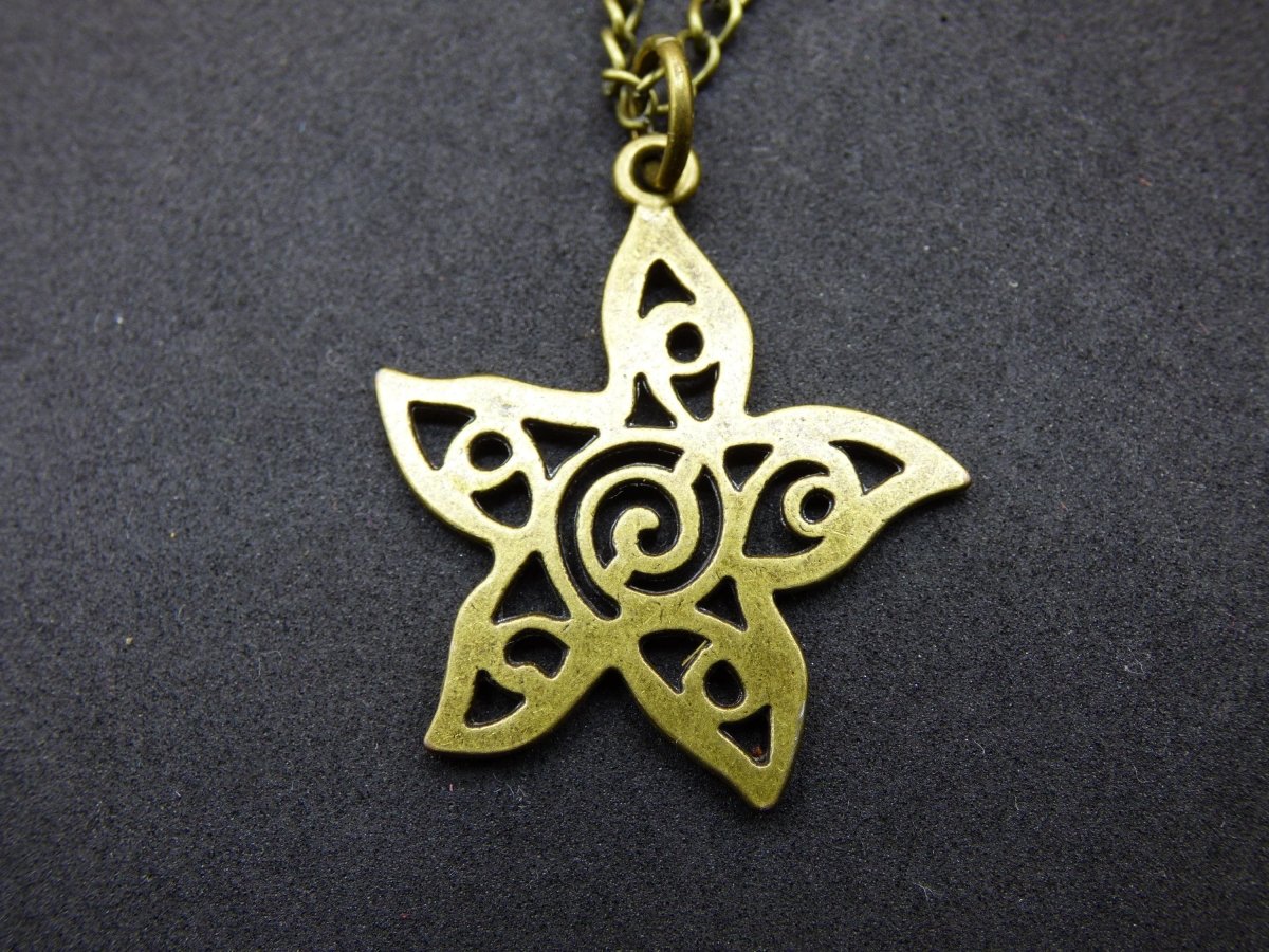 Seestern Mandala - Kette Antik Bronze Geschenk Freundin Er Sie Mann Frau Freundin Tochter Sohn Bruder Schwester Glück HIPPI Vintage Anhänger - Art of Nature Berlin