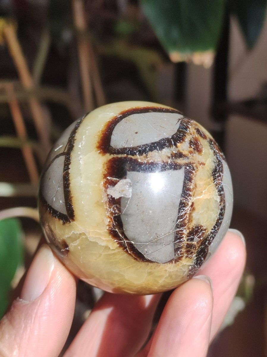 Septarie ~ Magische Edelstein Kugel Massage & Deko Sphere Crystal Spielkugel Meditation ~HIPPIE ~GOA~Boho~Ethno~Heilstein - Art of Nature Berlin