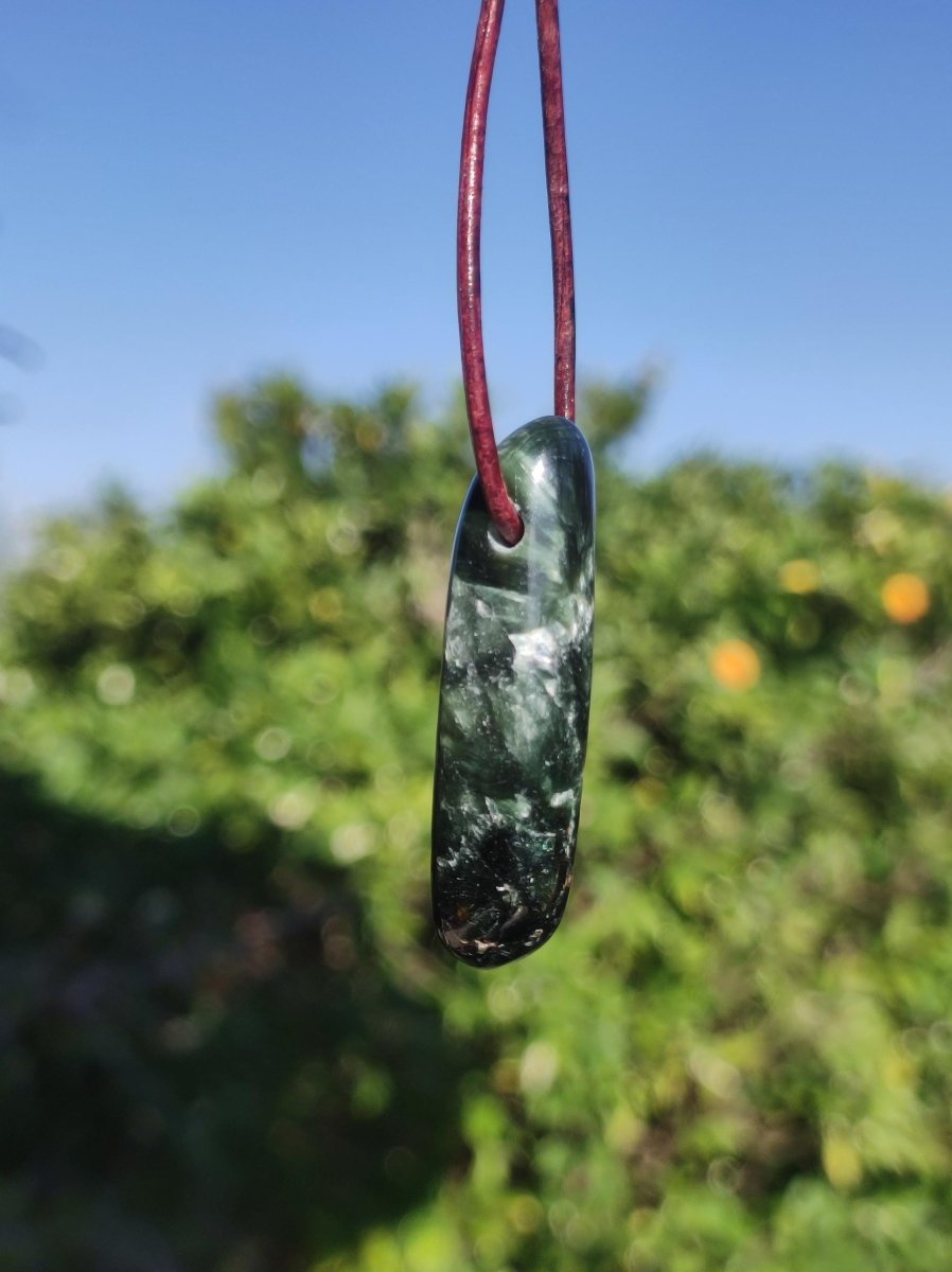 Seraphinit Serafinit AAA lang Spitze Edelstein Kette Natur Heilstein Mann Frau Glück Schutz HIPPIE Boho Tibet Ethno Rarität Geschenk Er Sie - Art of Nature Berlin