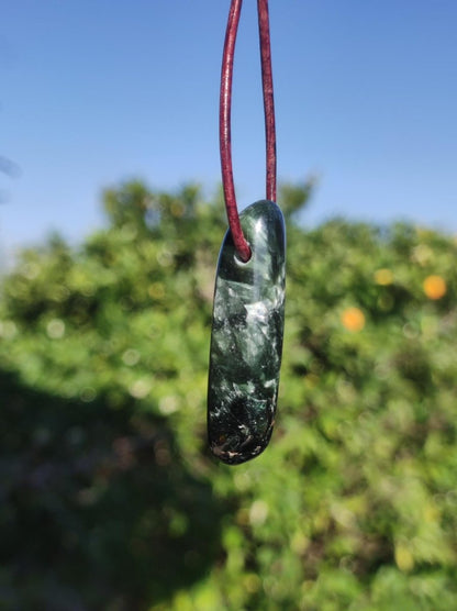 Seraphinit Serafinit AAA lang Spitze Edelstein Kette Natur Heilstein Mann Frau Glück Schutz HIPPIE Boho Tibet Ethno Rarität Geschenk Er Sie - Art of Nature Berlin