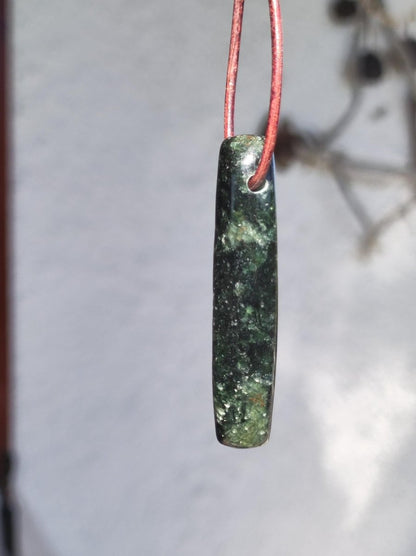 Seraphinit Serafinit AAA lang Spitze Edelstein Kette Natur Heilstein Mann Frau Glück Schutz HIPPIE Boho Tibet Ethno Rarität Geschenk Er Sie - Art of Nature Berlin