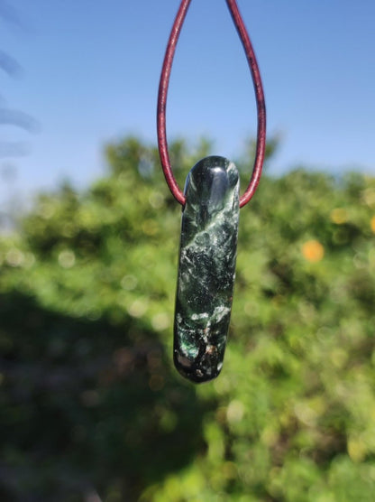 Seraphinit Serafinit AAA lang Spitze Edelstein Kette Natur Heilstein Mann Frau Glück Schutz HIPPIE Boho Tibet Ethno Rarität Geschenk Er Sie - Art of Nature Berlin