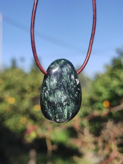 Seraphinit / Serafinit / Klinochlor ~ Edelstein Kette ~HIPPIE ~GOA ~Boho ~Ethno ~Nature ~Heilstein ~Rarität - Art of Nature Berlin