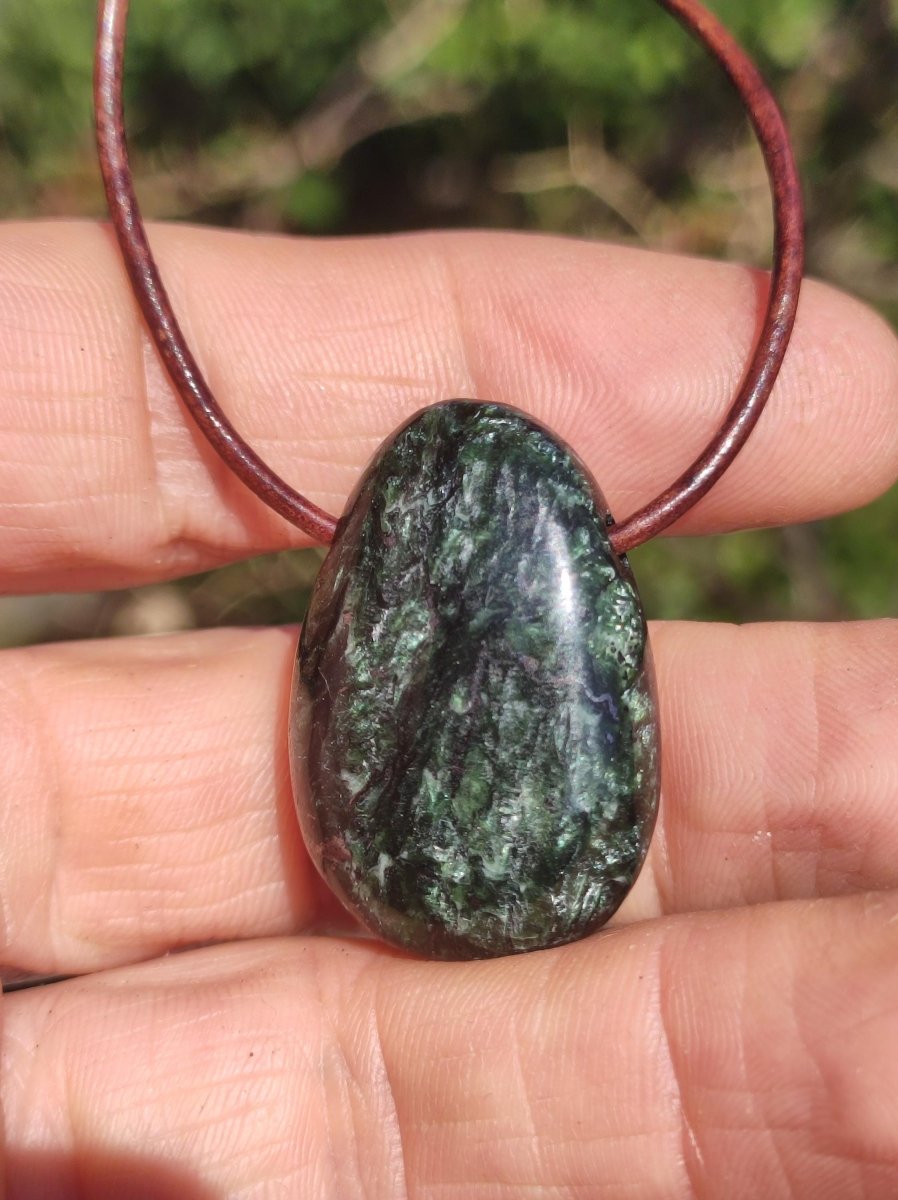 Seraphinit / Serafinit / Klinochlor ~ Edelstein Kette ~HIPPIE ~GOA ~Boho ~Ethno ~Nature ~Heilstein ~Rarität - Art of Nature Berlin