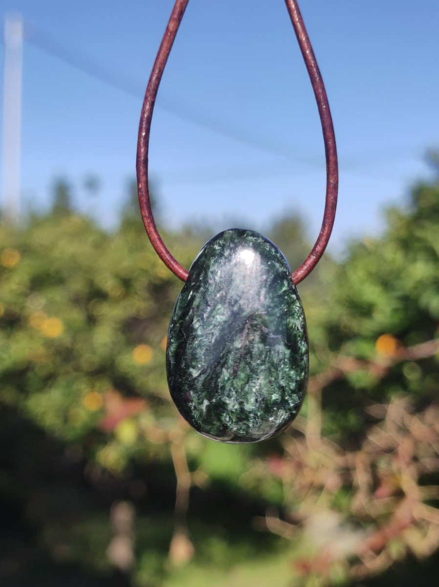 Seraphinit / Serafinit / Klinochlor ~ Edelstein Kette ~HIPPIE ~GOA ~Boho ~Ethno ~Nature ~Heilstein ~Rarität - Art of Nature Berlin