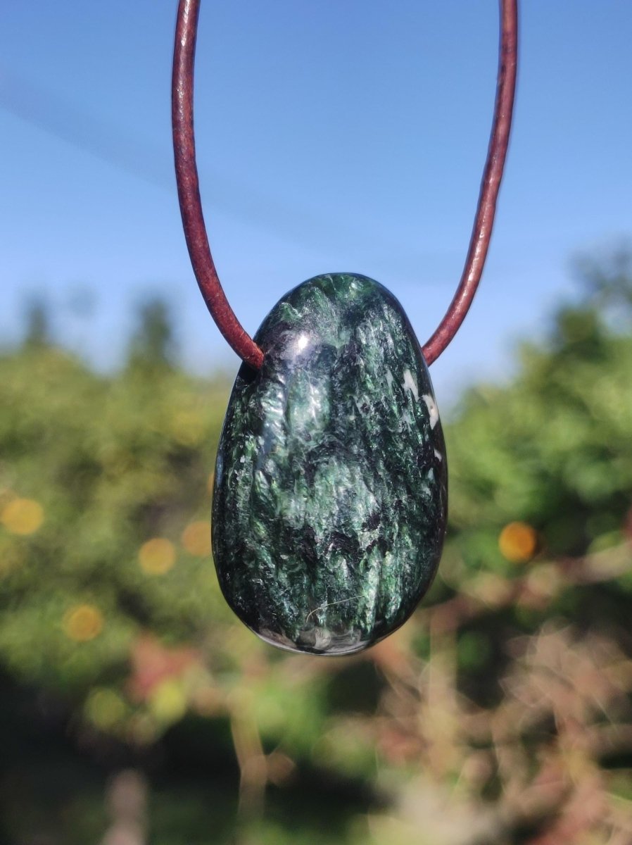 Seraphinit / Serafinit / Klinochlor ~ Edelstein Kette ~HIPPIE ~GOA ~Boho ~Ethno ~Nature ~Heilstein ~Rarität - Art of Nature Berlin