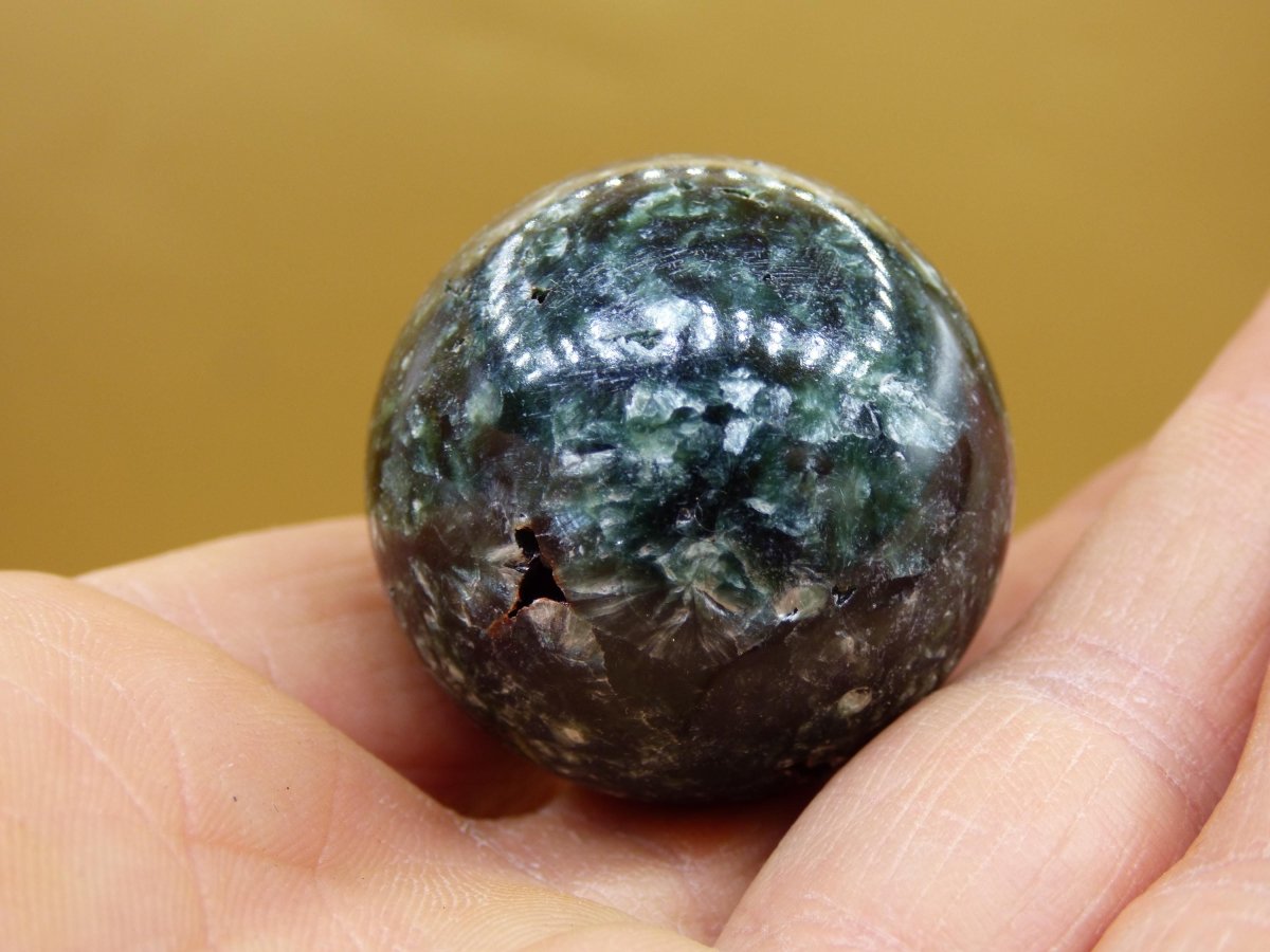 Seraphinit / Serafinit / Klinochlor ~ Magische Edelstein Kugel Massage & Deko Sphere Crystal Spielkugel Meditation HIPPIE GOA Heilstein - Art of Nature Berlin