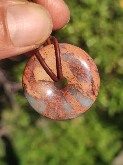 Serpentin ~ 30mm Donut ~ Edelstein Kette ~HIPPIE ~GOA ~Boho ~Tibet ~Ethno ~Nature ~Donut ~Schutzsymbol ~Heilstein - Art of Nature Berlin