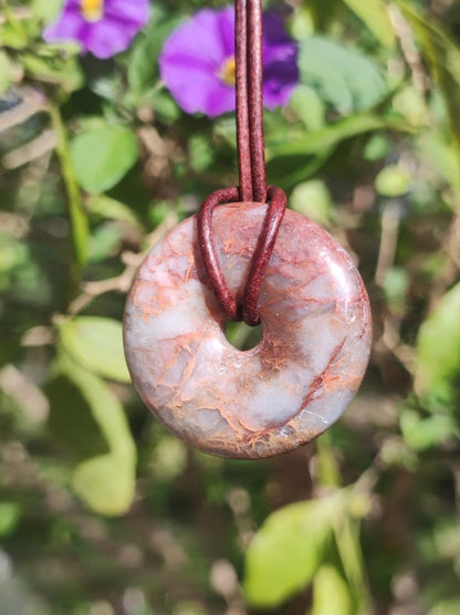 Serpentin ~ 30mm Donut ~ Edelstein Kette ~HIPPIE ~GOA ~Boho ~Tibet ~Ethno ~Nature ~Donut ~Schutzsymbol ~Heilstein - Art of Nature Berlin