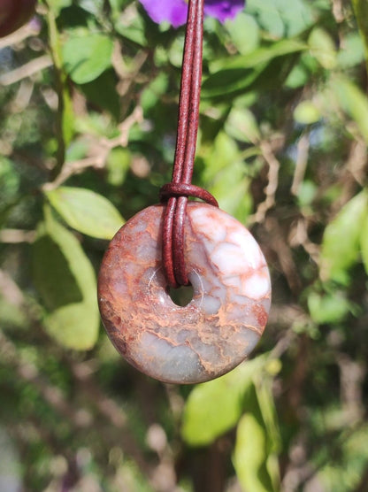 Serpentin ~ 30mm Donut ~ Edelstein Kette ~HIPPIE ~GOA ~Boho ~Tibet ~Ethno ~Nature ~Donut ~Schutzsymbol ~Heilstein - Art of Nature Berlin