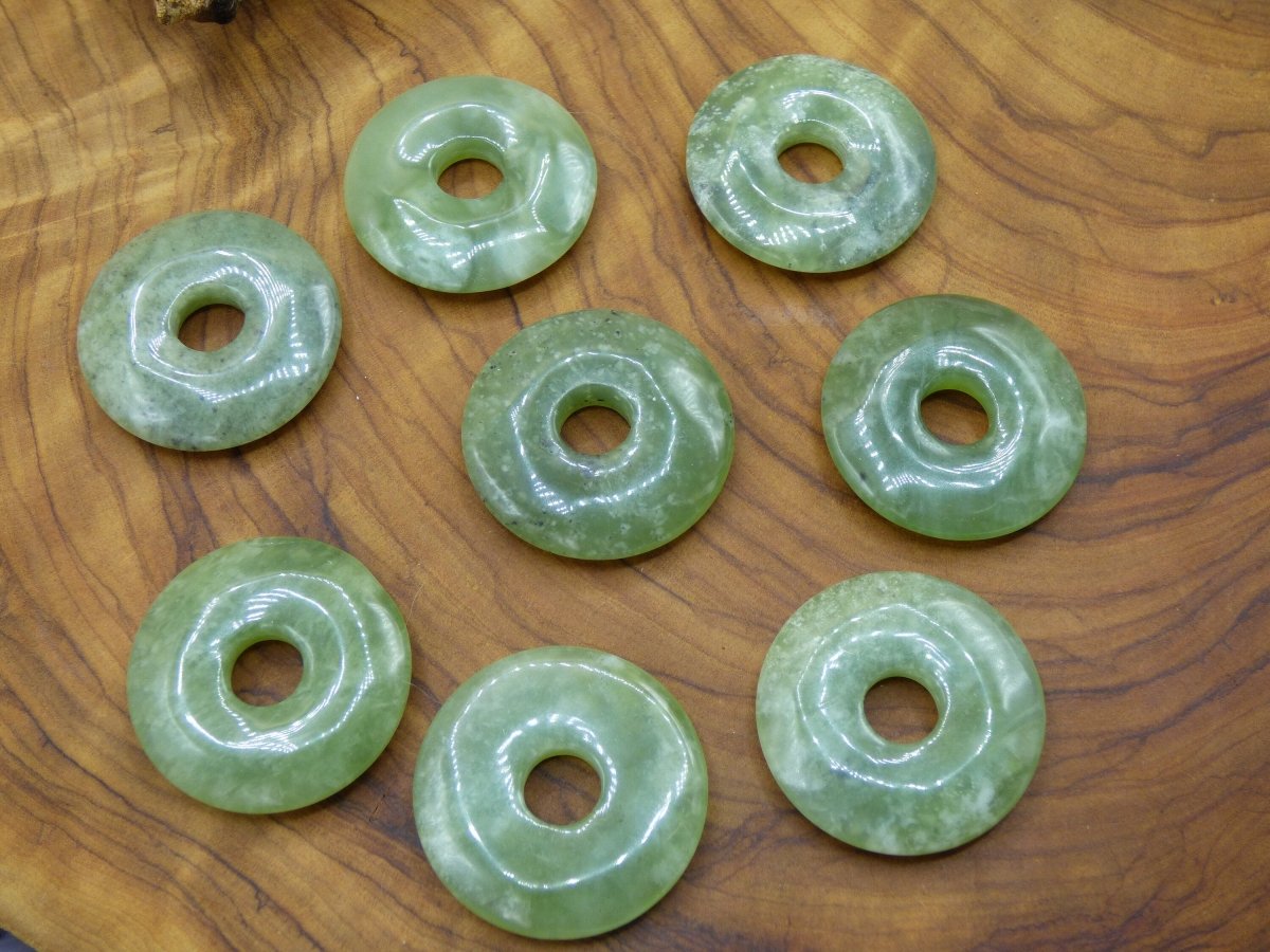 Serpentin 30mm Donut ~ Edelstein Kette ~HIPPIE ~GOA ~Boho ~Tibet ~Ethno ~Nature ~Donut ~Schutzsymbol ~Heilstein - Art of Nature Berlin