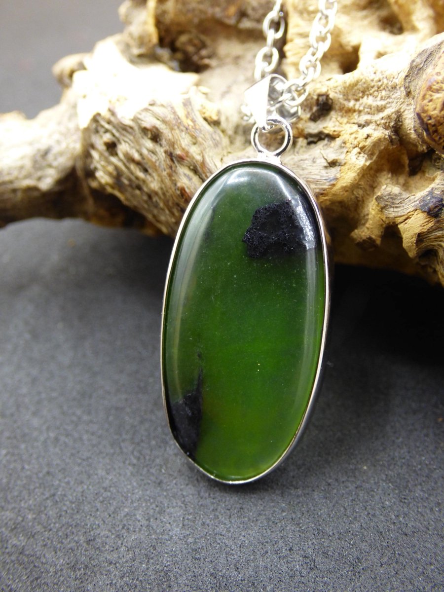 Serpentin A - 925 Silber Edelstein Kette grün Natur Heilstein Kristall Rarität Anhänger Mann Frau Er Sie Geschenk Selten Edel transparent - Art of Nature Berlin