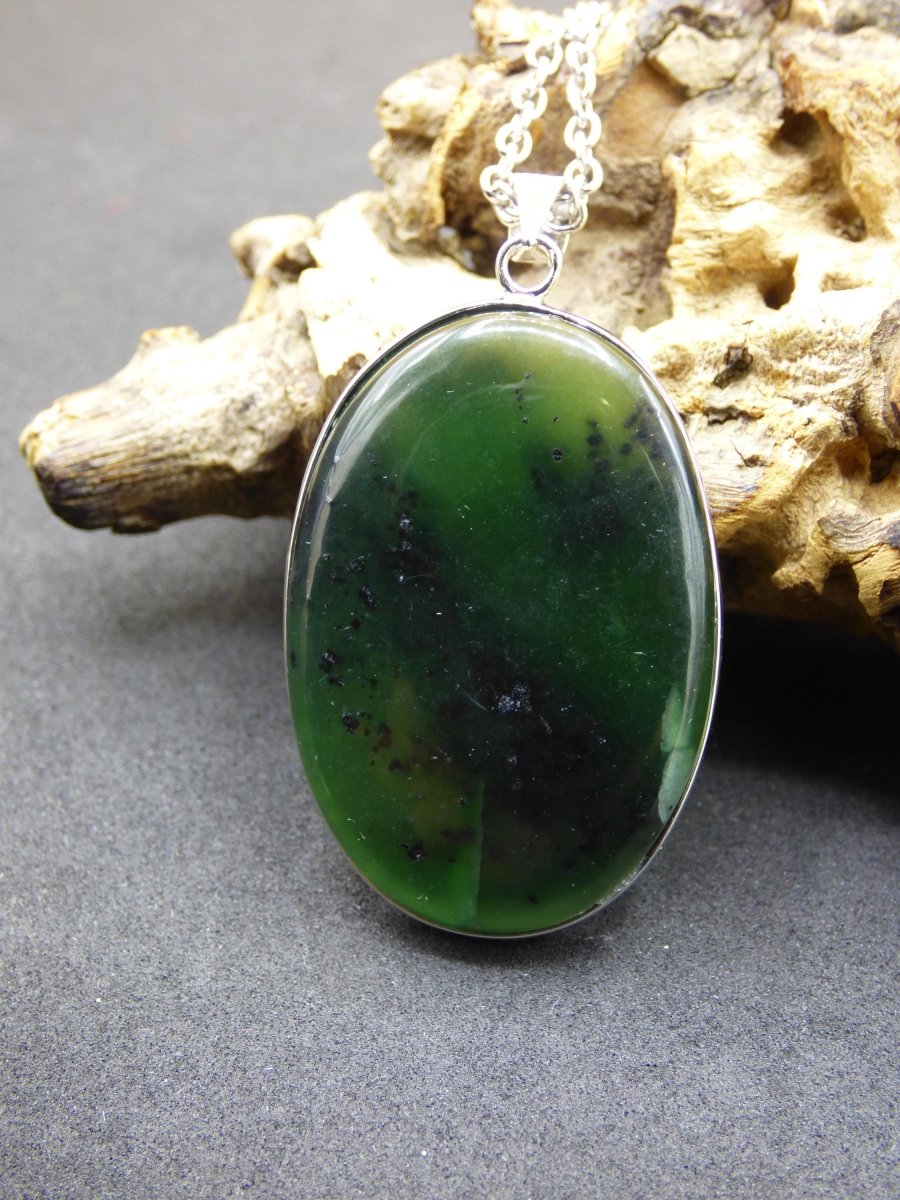 Serpentin A - 925 Silber Edelstein Kette grün Natur Heilstein Kristall Rarität Anhänger Mann Frau Er Sie Geschenk Selten Edel transparent - Art of Nature Berlin