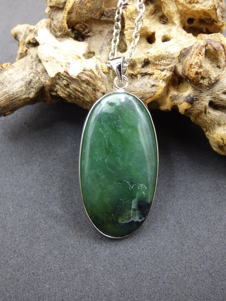 Serpentin A - 925 Silber Edelstein Kette grün Natur Heilstein Kristall Rarität Anhänger Mann Frau Er Sie Geschenk Selten Edel transparent - Art of Nature Berlin