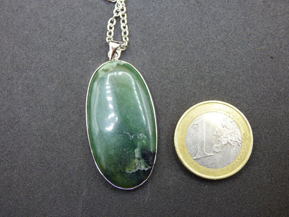 Serpentin A - 925 Silber Edelstein Kette grün Natur Heilstein Kristall Rarität Anhänger Mann Frau Er Sie Geschenk Selten Edel transparent - Art of Nature Berlin