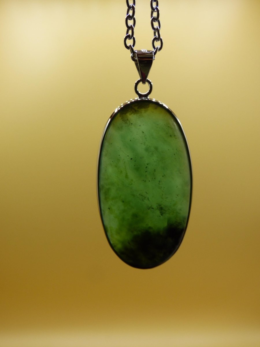 Serpentin A - 925 Silber Edelstein Kette grün Natur Heilstein Kristall Rarität Anhänger Mann Frau Er Sie Geschenk Selten Edel transparent - Art of Nature Berlin