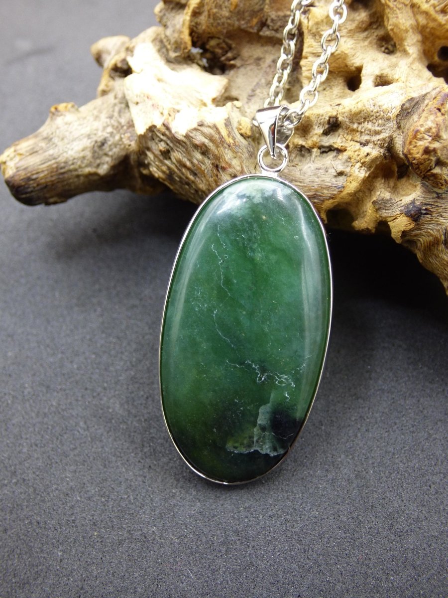 Serpentin A - 925 Silber Edelstein Kette grün Natur Heilstein Kristall Rarität Anhänger Mann Frau Er Sie Geschenk Selten Edel transparent - Art of Nature Berlin