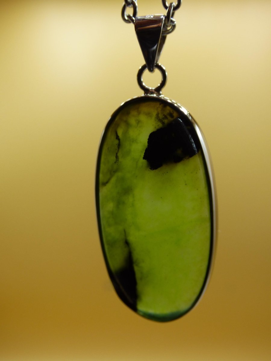 Serpentin A - 925 Silber Edelstein Kette grün Natur Heilstein Kristall Rarität Anhänger Mann Frau Er Sie Geschenk Selten Edel transparent - Art of Nature Berlin