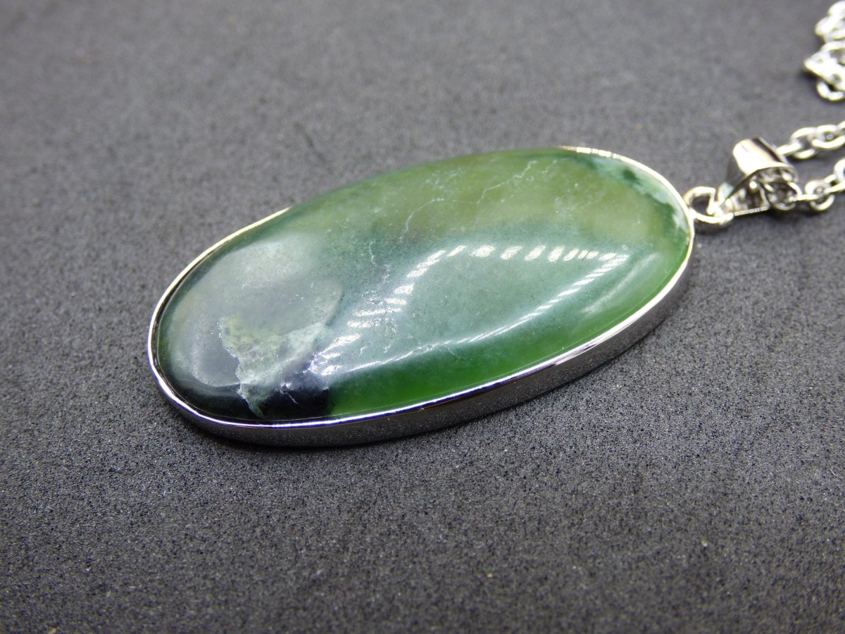 Serpentin A - 925 Silber Edelstein Kette grün Natur Heilstein Kristall Rarität Anhänger Mann Frau Er Sie Geschenk Selten Edel transparent - Art of Nature Berlin