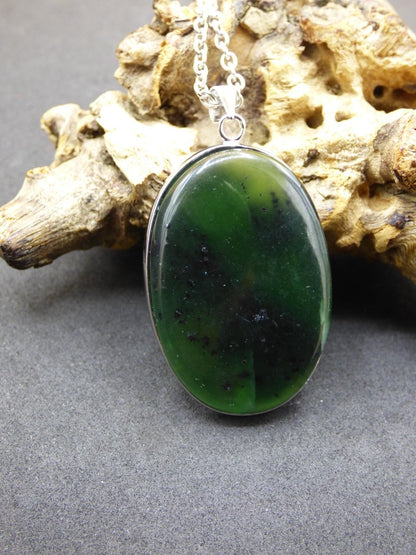 Serpentin A - 925 Silber Edelstein Kette grün Natur Heilstein Kristall Rarität Anhänger Mann Frau Er Sie Geschenk Selten Edel transparent - Art of Nature Berlin