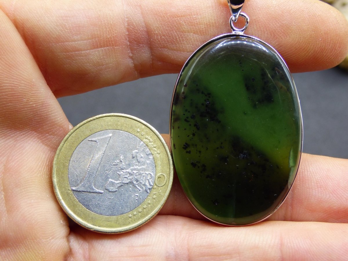 Serpentin A - 925 Silber Edelstein Kette grün Natur Heilstein Kristall Rarität Anhänger Mann Frau Er Sie Geschenk Selten Edel transparent - Art of Nature Berlin