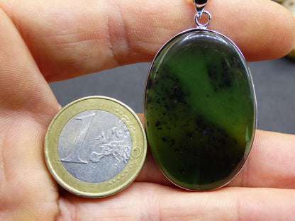 Serpentin A - 925 Silber Edelstein Kette grün Natur Heilstein Kristall Rarität Anhänger Mann Frau Er Sie Geschenk Selten Edel transparent - Art of Nature Berlin