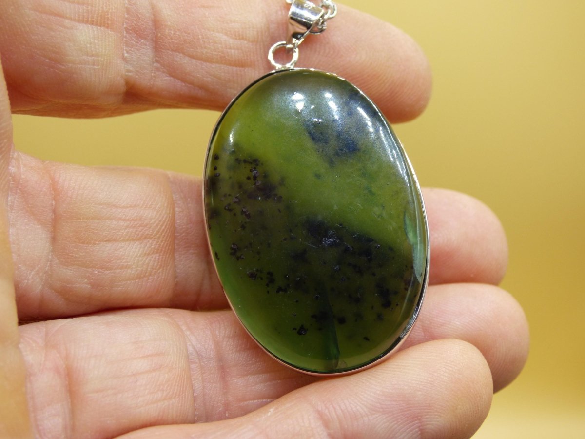 Serpentin A - 925 Silber Edelstein Kette grün Natur Heilstein Kristall Rarität Anhänger Mann Frau Er Sie Geschenk Selten Edel transparent - Art of Nature Berlin