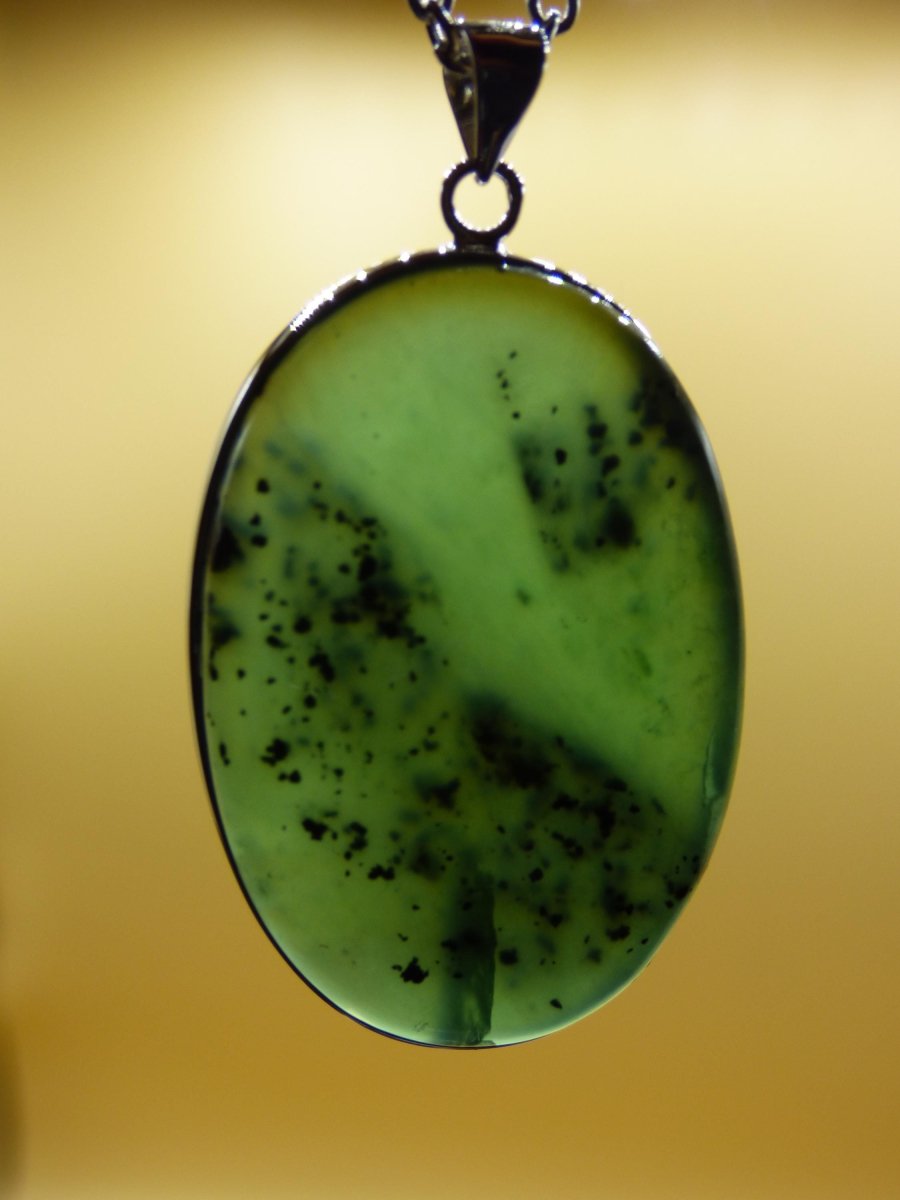 Serpentin A - 925 Silber Edelstein Kette grün Natur Heilstein Kristall Rarität Anhänger Mann Frau Er Sie Geschenk Selten Edel transparent - Art of Nature Berlin