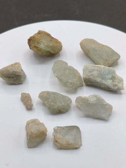 SET Beryl Aquamarin Heliodor - LOT Sammler Stufen Rarität ~ Magische Edelstein Deko Kristall Heilstein Mineral Kollektion Energie Natur - Art of Nature Berlin
