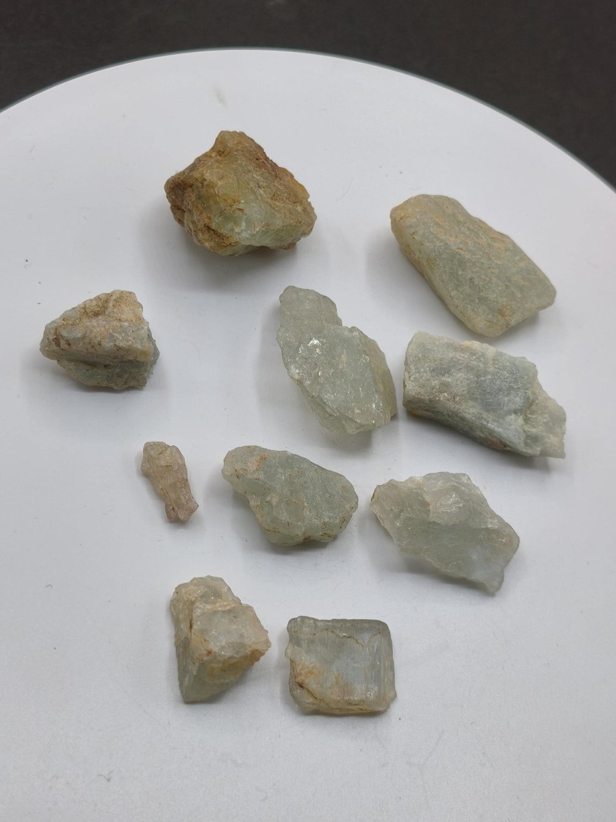 SET Beryl Aquamarin Heliodor - LOT Sammler Stufen Rarität ~ Magische Edelstein Deko Kristall Heilstein Mineral Kollektion Energie Natur - Art of Nature Berlin