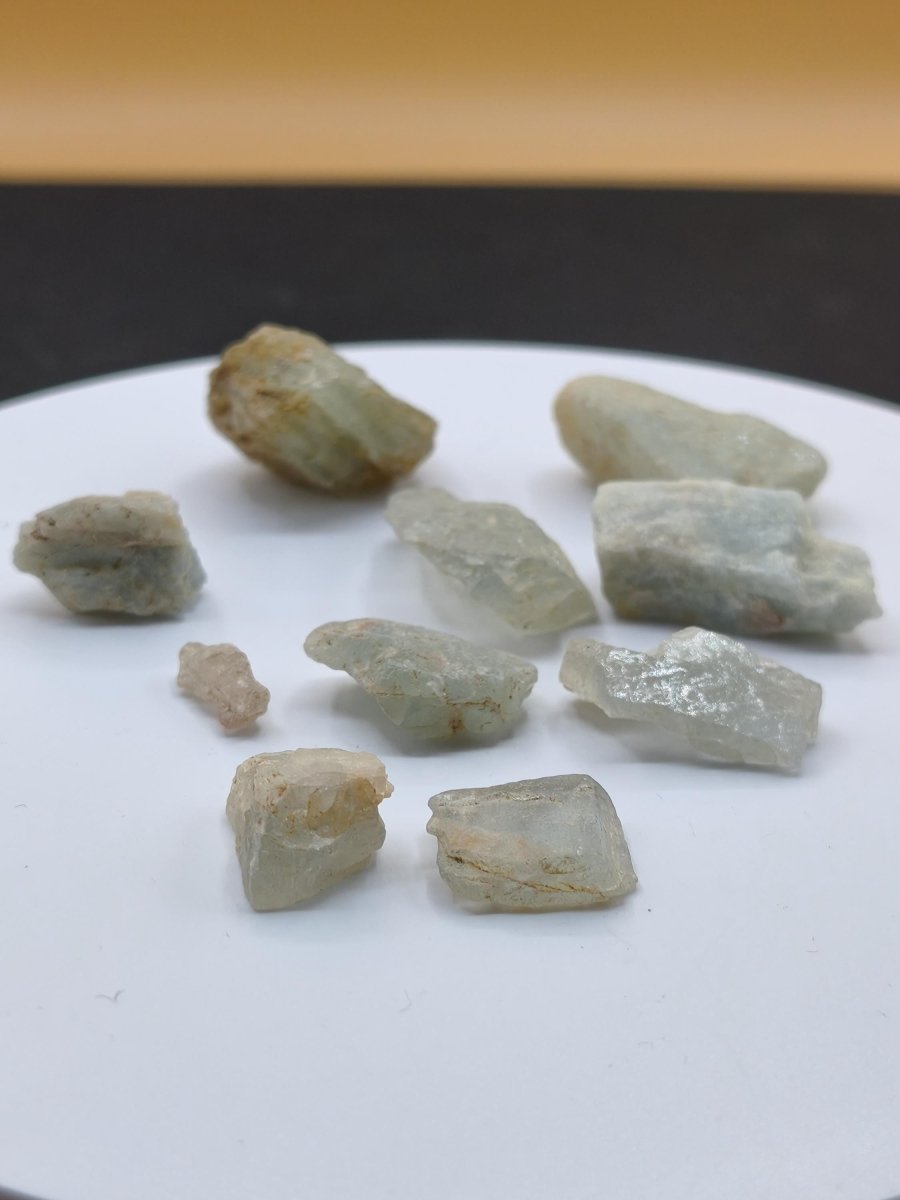 SET Beryl Aquamarin Heliodor - LOT Sammler Stufen Rarität ~ Magische Edelstein Deko Kristall Heilstein Mineral Kollektion Energie Natur - Art of Nature Berlin