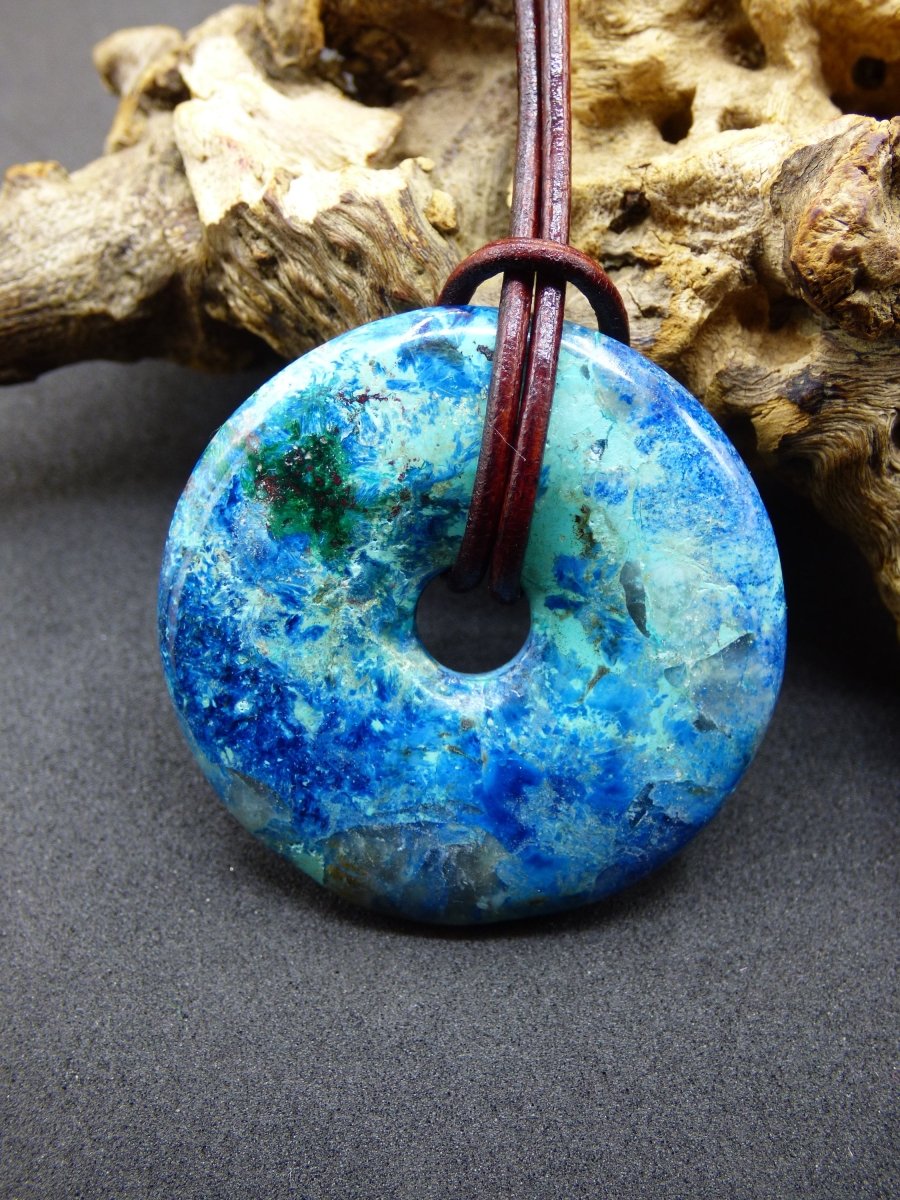 Shattuckit - Chryscoll ~ Edelstein Kette ~HIPPIE ~GOA ~Boho ~Tibet ~Ethno ~Nature ~Donut ~Schutzsymbol ~Heilstein *Unikat* - Art of Nature Berlin