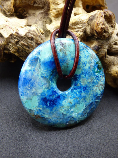 Shattuckit - Chryscoll ~ Edelstein Kette ~HIPPIE ~GOA ~Boho ~Tibet ~Ethno ~Nature ~Donut ~Schutzsymbol ~Heilstein *Unikat* - Art of Nature Berlin